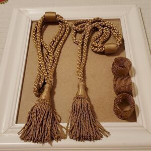 Set of  2 gold tassels and Napkin rings